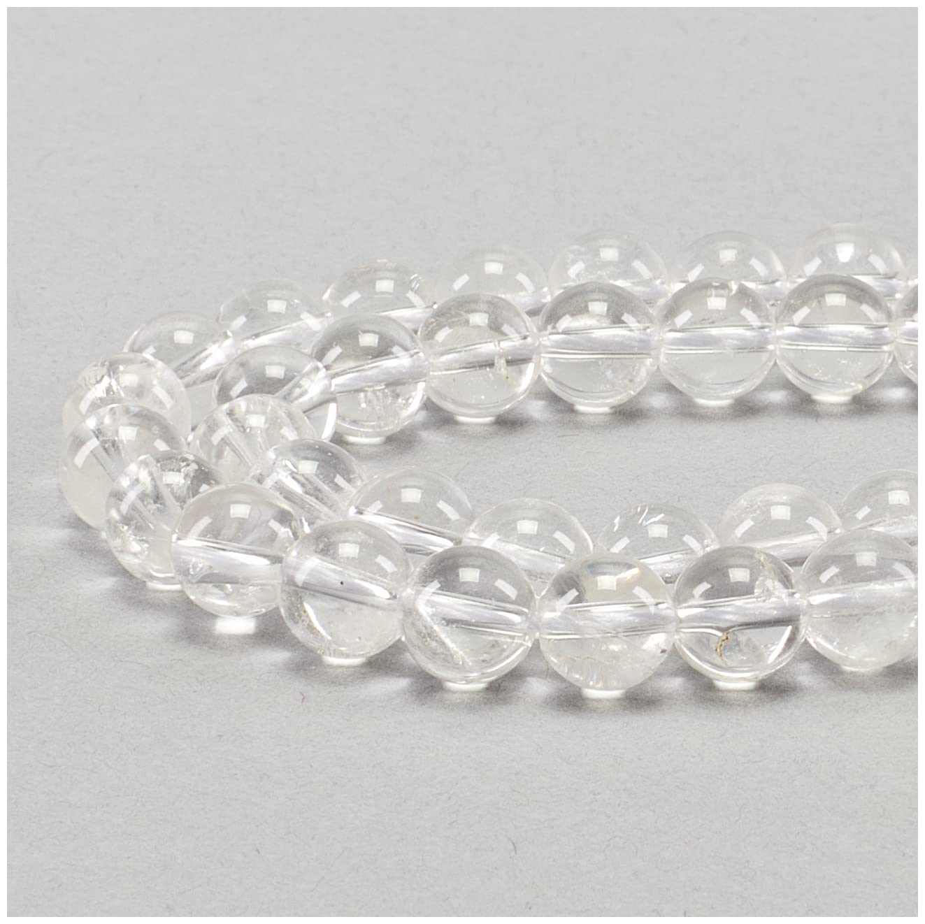 Cherry Tree Collection | 100PCS 8mm Clear Quartz Gemstone Round Beads for Jewelry Making | Includes Storage Box, Elastic String, and Needles