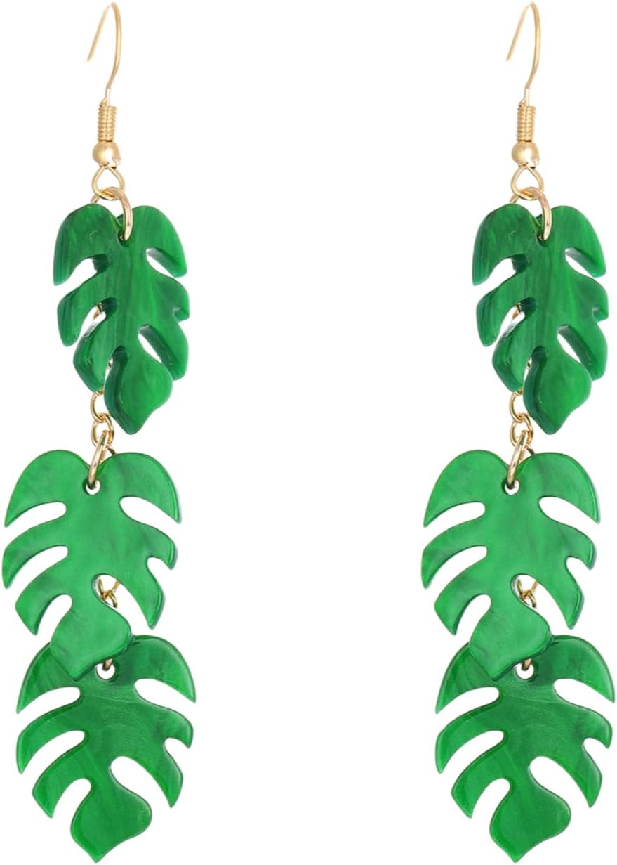 Thanksgiving Earrings Vintage Tassel Maple Leaf Pendant