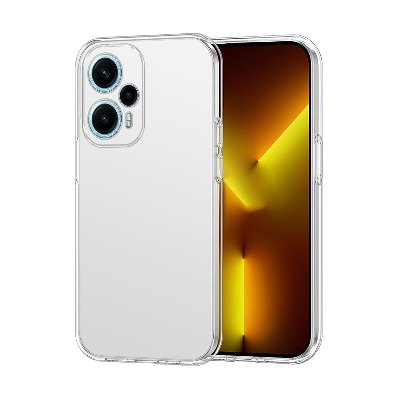 XINYEXIN Cover Per Xiaomi Poco F5 Pro 5G Con Motivo Cuore, Custodia Trasparente Morbida In TPU Antiurto, Ricarica Wireless