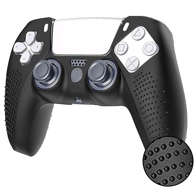 OIVO INDIA Black Controller Silicone Cover Case PS5 Controller Skin Anti Slip Protective Case Sleeve for Sony PS5 DualSense Controller