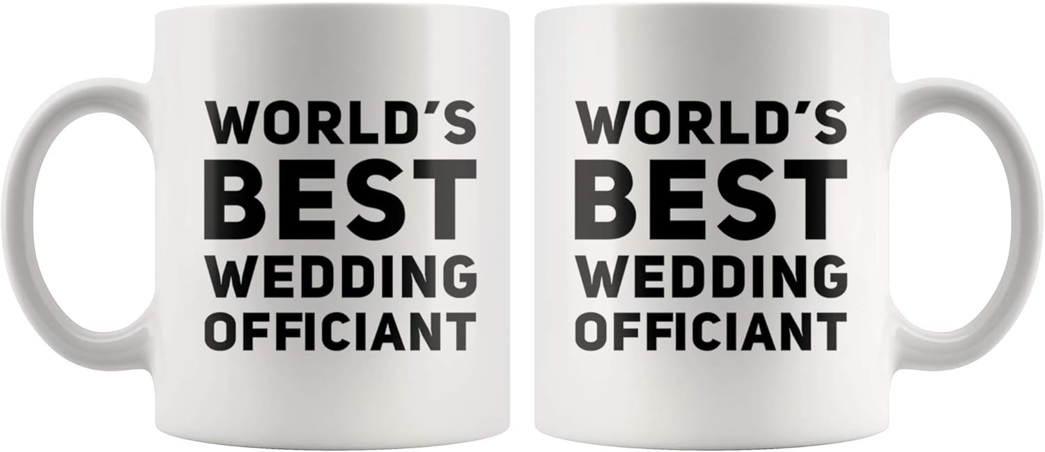 Panvola Worlds Best Wedding Officiant From Bride Groom Anniversary Souvenir Pastor Gifts Minister Drinkware Ceramic Coffee Mug (11 oz, White) - Image 9