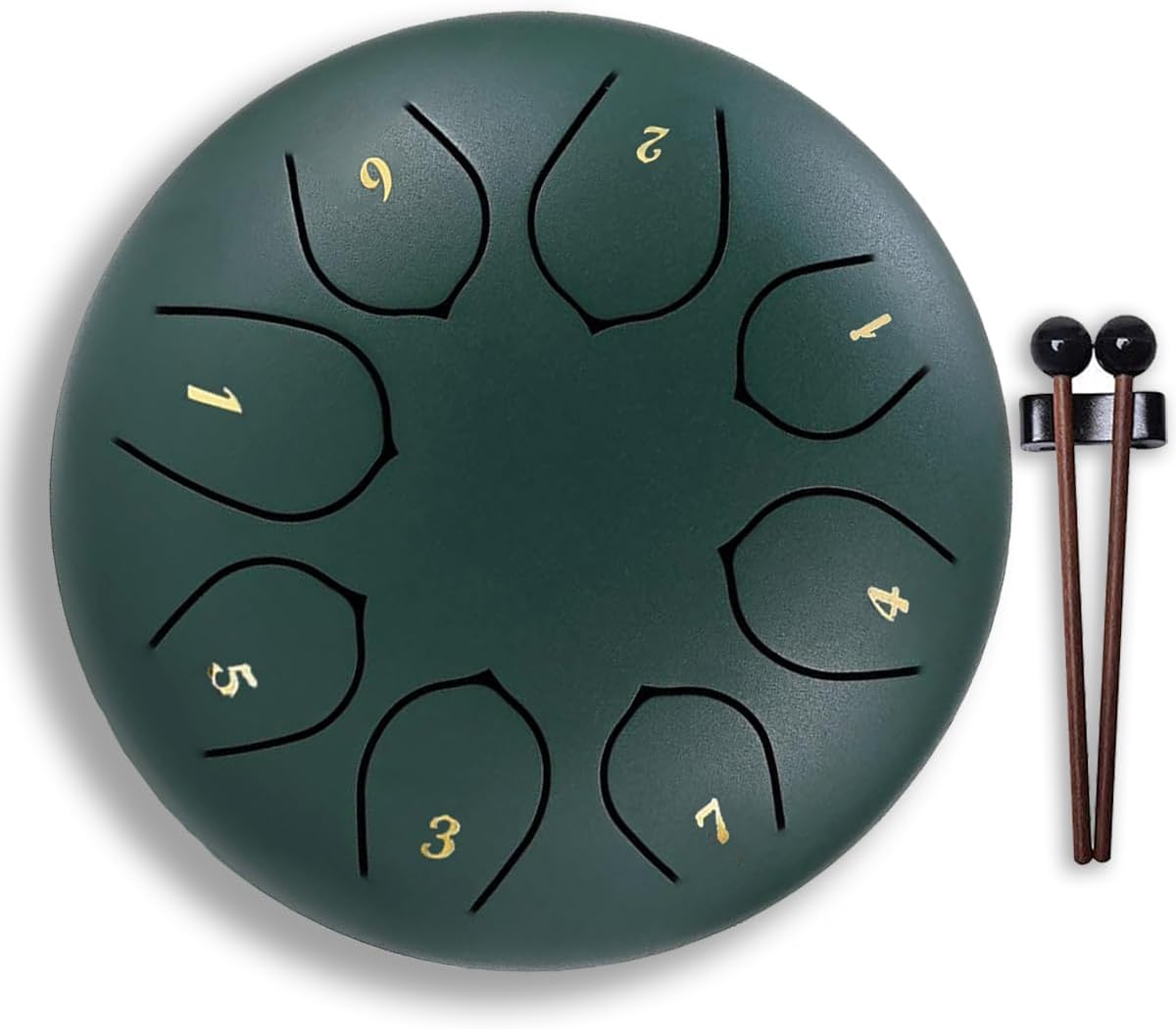 Steel Tongue Drum Ic Iclimetree– 6Inch 8 Note Rain Drum for Outside Garden, Meditation & Music Education Soothing, Hand-Tuned Steel Drum Instrument & Music Gift for Family, Friend & Kids(Stone Green)