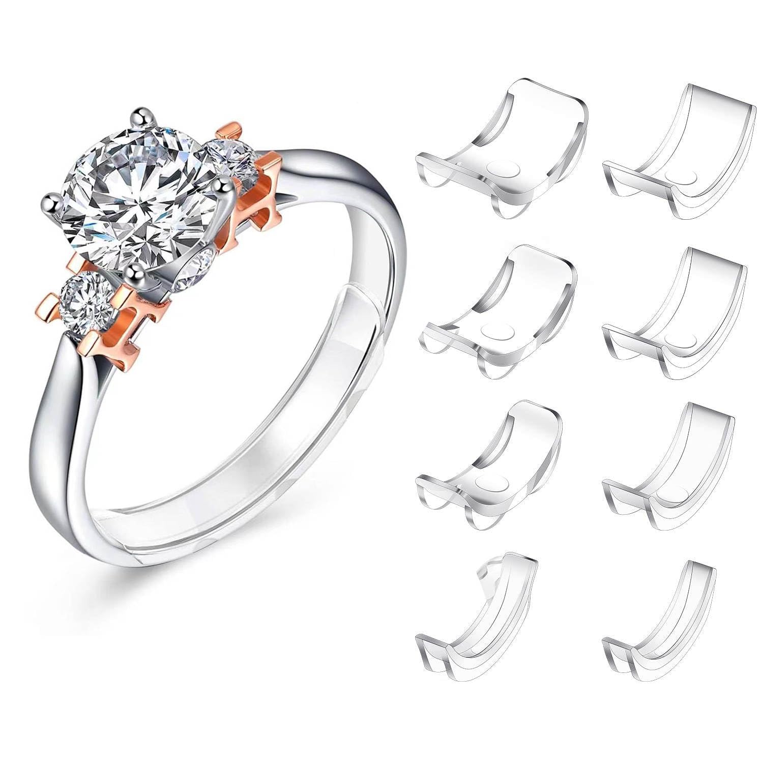 SINEGAR Ring Sizers for Loose Rings Ring Guards for Loose Rings Fit Any Rings, Invisible Ring Size Adjuster Never Sliding Off and Spinning