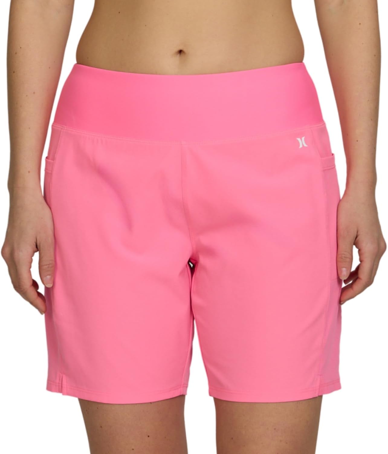 Hurley 5"/7" High Waisted Swim Shorts Women, Board Shorts with Pockets & Inner Liner, Quick Dry Swim Trunk, UPF 50+