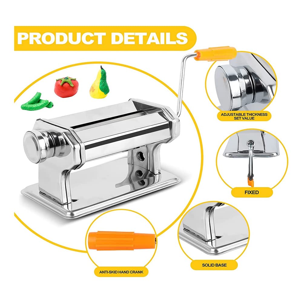 Polymer Clay Roller Machine Set Stainless Steel Polymer Clay Extruder Manual for Kids Adults Clay Pottery