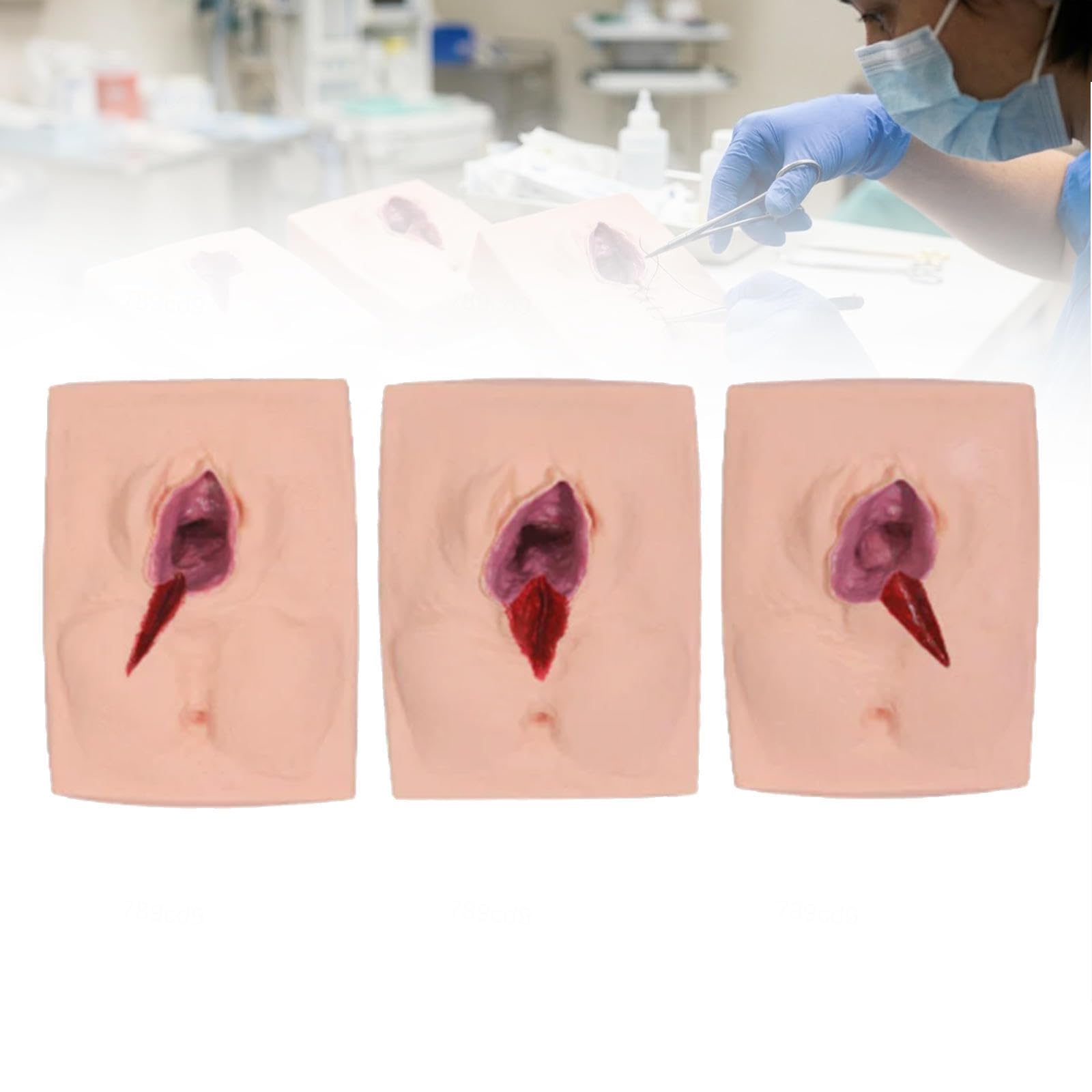 Vulvar Suture Practice Model, Advanced Episiotomy Training, Reusable for Medical Schools,3PCS