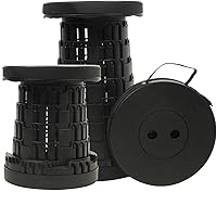 JAEMEYEM Upgraded Collapsible Folding Stool - Lightweight Portable Seat for Camping Hiking Fishing BBQ, Adjustable Height 500lb Capacity