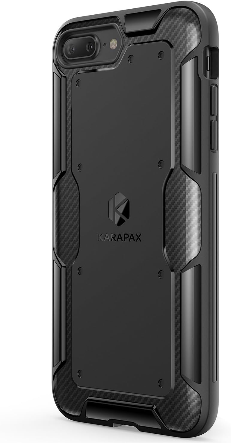 iPhone 8 Plus Case, iPhone 7 Plus Case, Anker KARAPAX Shield Case [Support Wireless Charging] [Thin Slim Fit] [Anti Scratch] Soft TPU With Carbon Texture and Good Grip for iPhone 8 Plus - Black