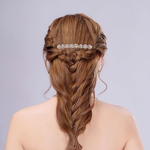 Miniatura 2 de Peines de horquilla de 8 flores con diamantes de imitación de cristal, horquillas para el cabello, pinzas para el cabello para mujer, tocado de boda