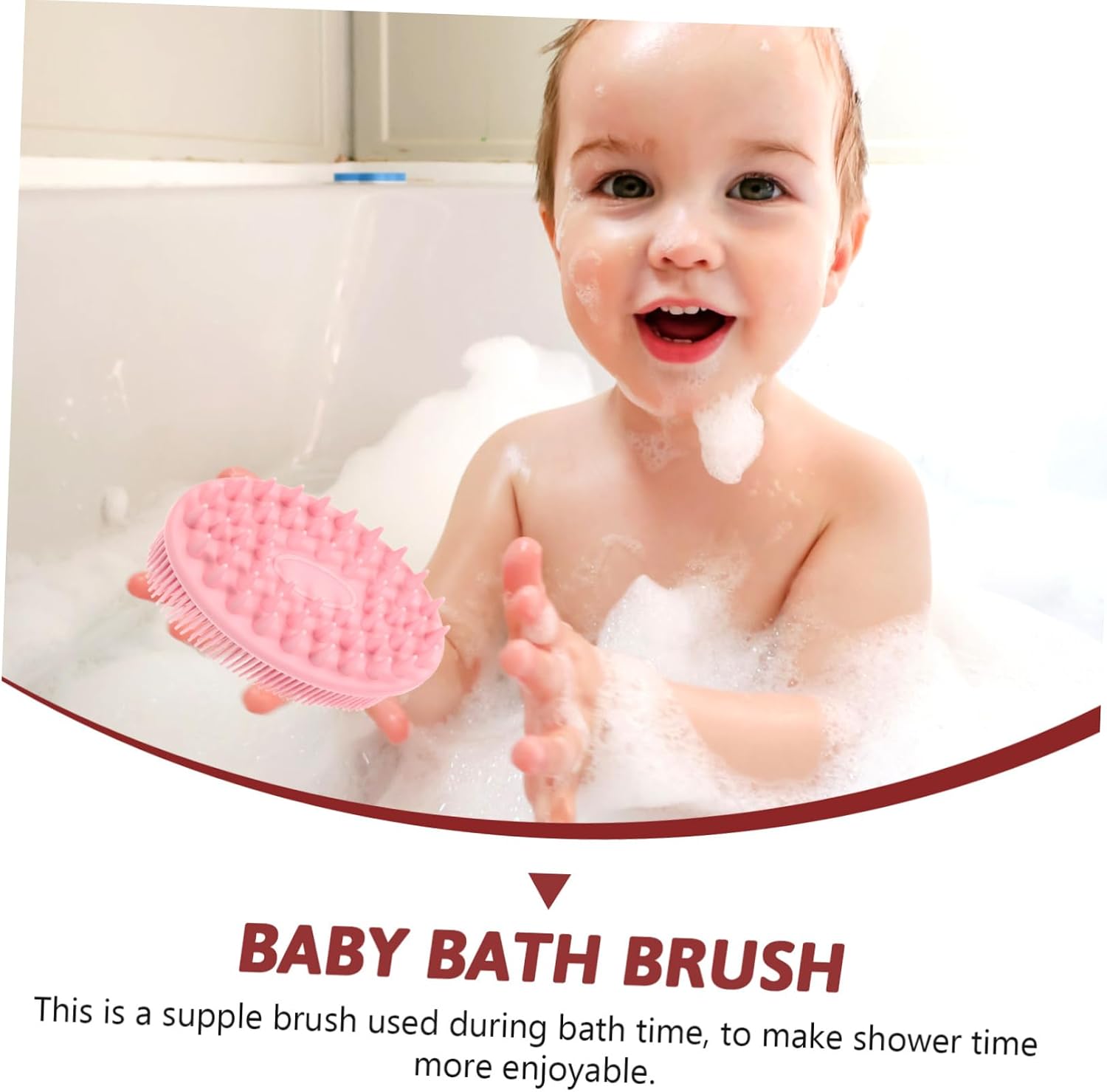 Silicone Bath Brush and Shampoo Brush Double-Sided Gentle Exfoliating Shower Tool for Boy Girl and Boys and Girls Material for for Daily Bathing