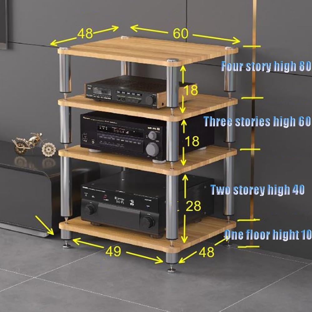 Moderner AV-Aufbewahrungsschrank, 2-stöckiges Regal, Audio-Video-Media-Ständer, offene Media-Center-Ecke, Verstärker-Regal, weiße Unterhaltungseinheit, stilvolles und funktionales Design