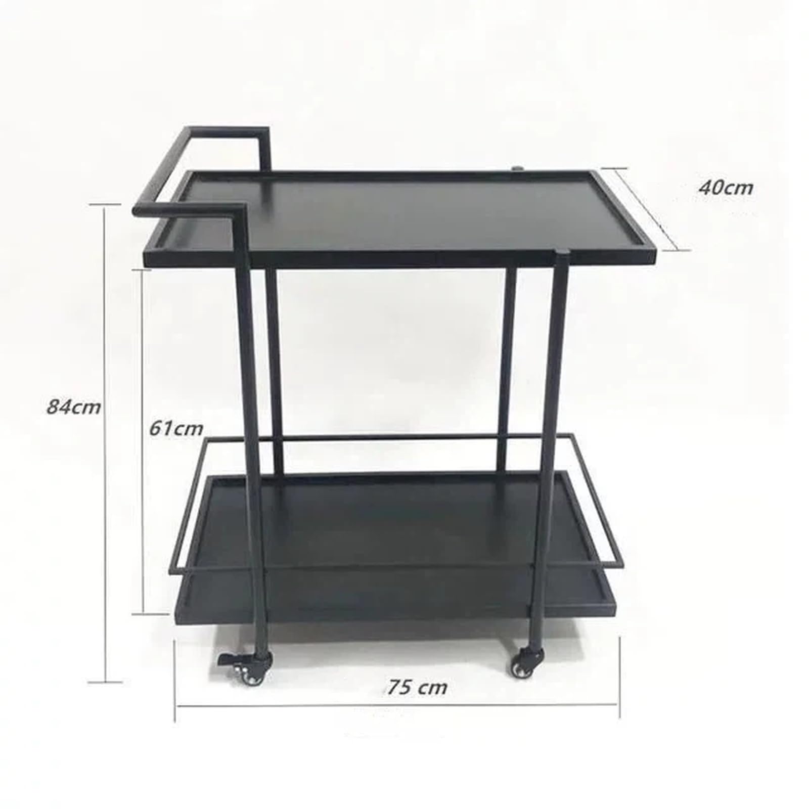 Almacenamiento Carro móvil for Servicio de Catering y repostería con Barra rodante 2 Niveles Carrito for té(Grande)