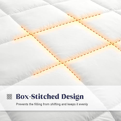 Miniatura 3 de puredown Edredón de plumas de ganso tamaño King  Relleno de edredón para todas las estaciones, edredón de colección de hotel ultrasuave, funda de