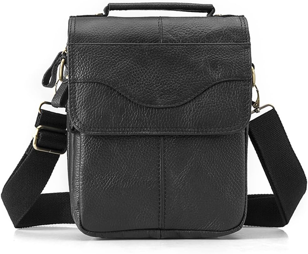 Quality Original Leather Male Casual Shoulder Messenger Bag Cowhide Cross-body Bag 8" Pad Tote