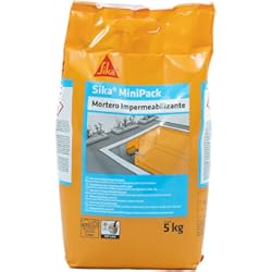 Revestimiento Impermeabilizante Para Paredes Sika MiniPack Mortero Impermeabilizante, para la impermeabilización y protección de cimentaciones, sótanos, fosos de ascensor y muros enterrados, Gris, 5 kg