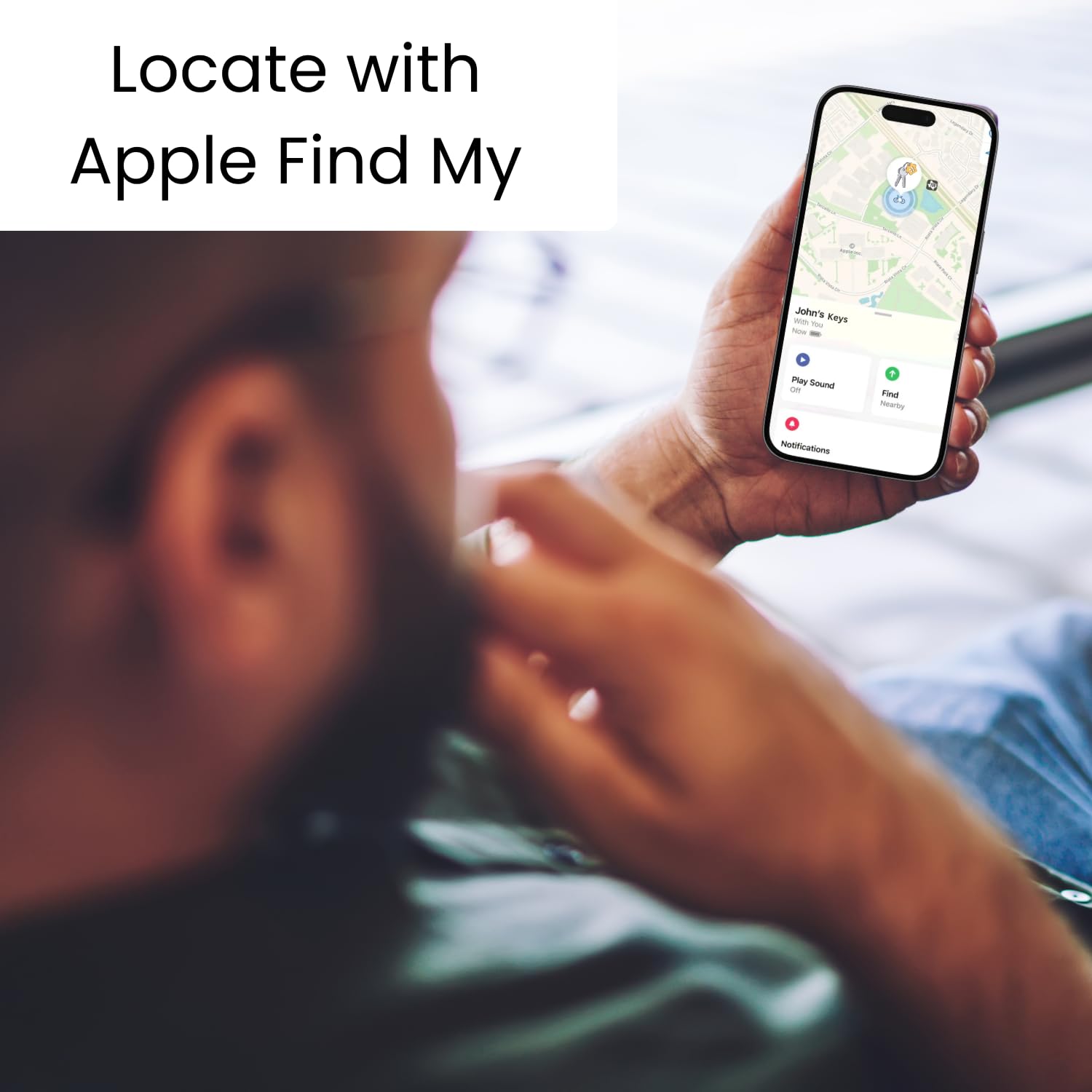 tag8 [Confezione da 4] Ricerca oggetti Funziona con Apple Find My APP (solo iOS), Bluetooth Tracker, Trova chiavi e localizzatore oggetti per bagagli, zaini, valigie