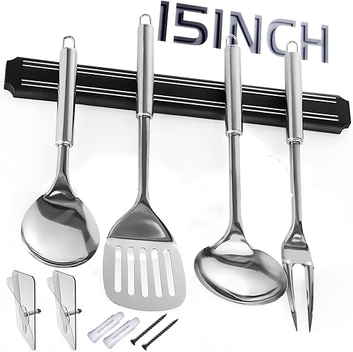 Soporte magnético para cuchillos de pared, tira magnética de cuchillos de 15 pulgadas, soporte magnético para cuchillos que ahorra espacio, tira