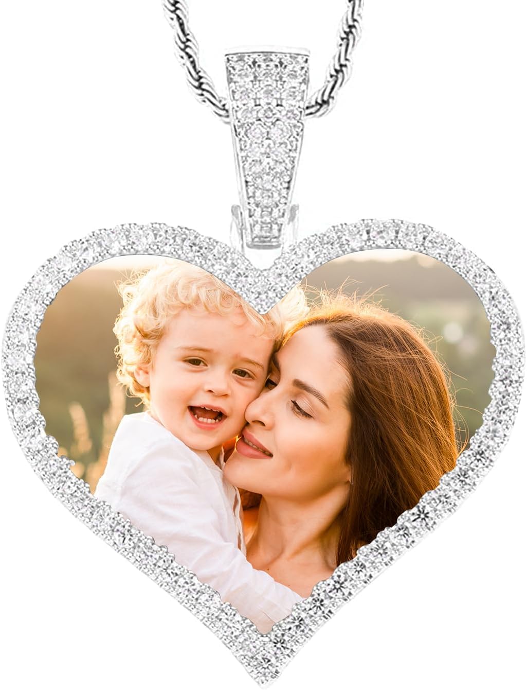 Personalized Photo Pendant Gifts for Women Men Custom Necklace Picture Necklace Memory Pendant with Chain Gift for Her