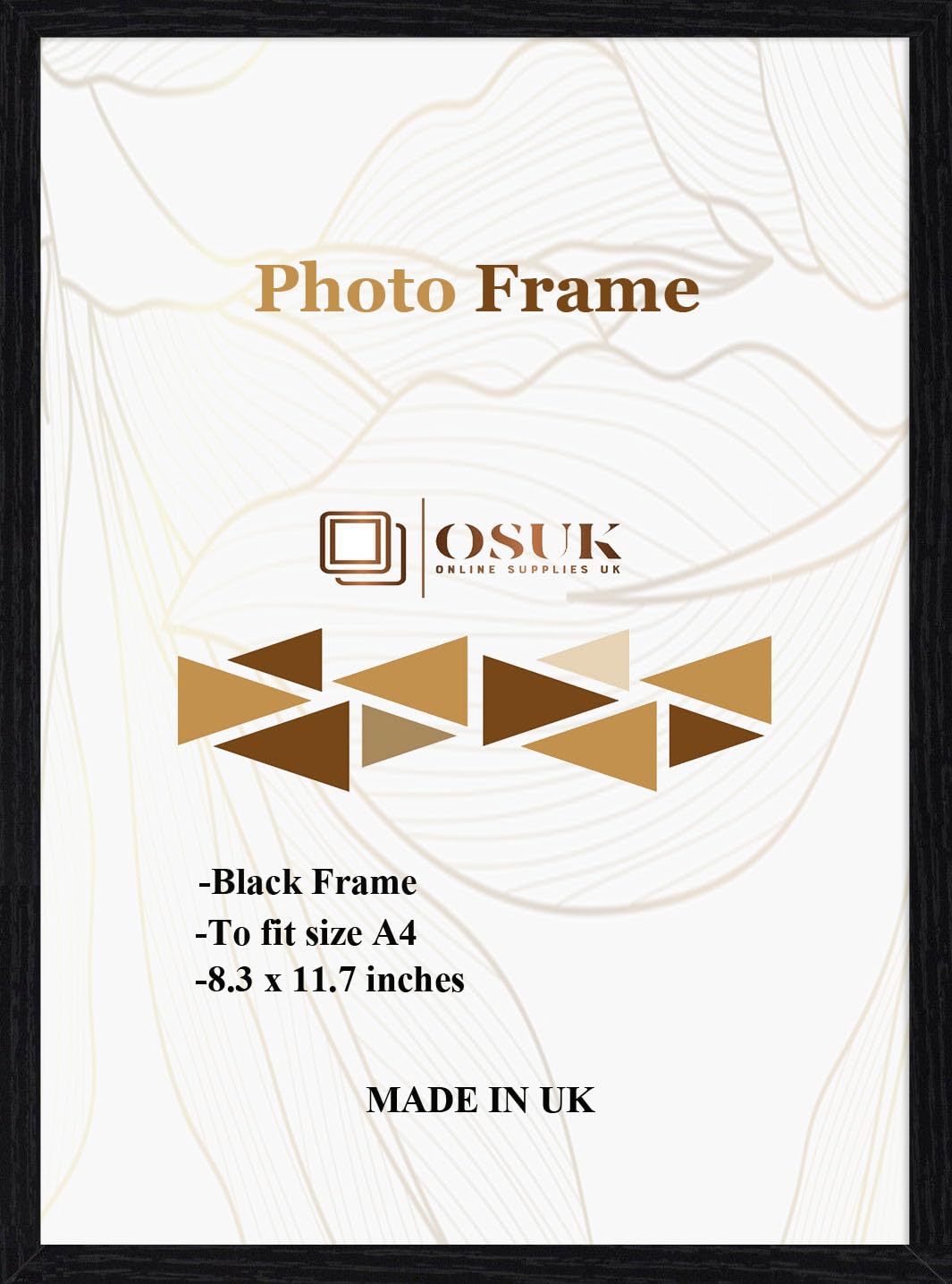 Frame Eazy Black Osuk Thin Mat A4 (8.3 X 11.7 Inches) Photo Picture Frame Certificate Display Frames With Clear Perspex Front Tabletop And Wall Picture Frame With Hanging Hooks