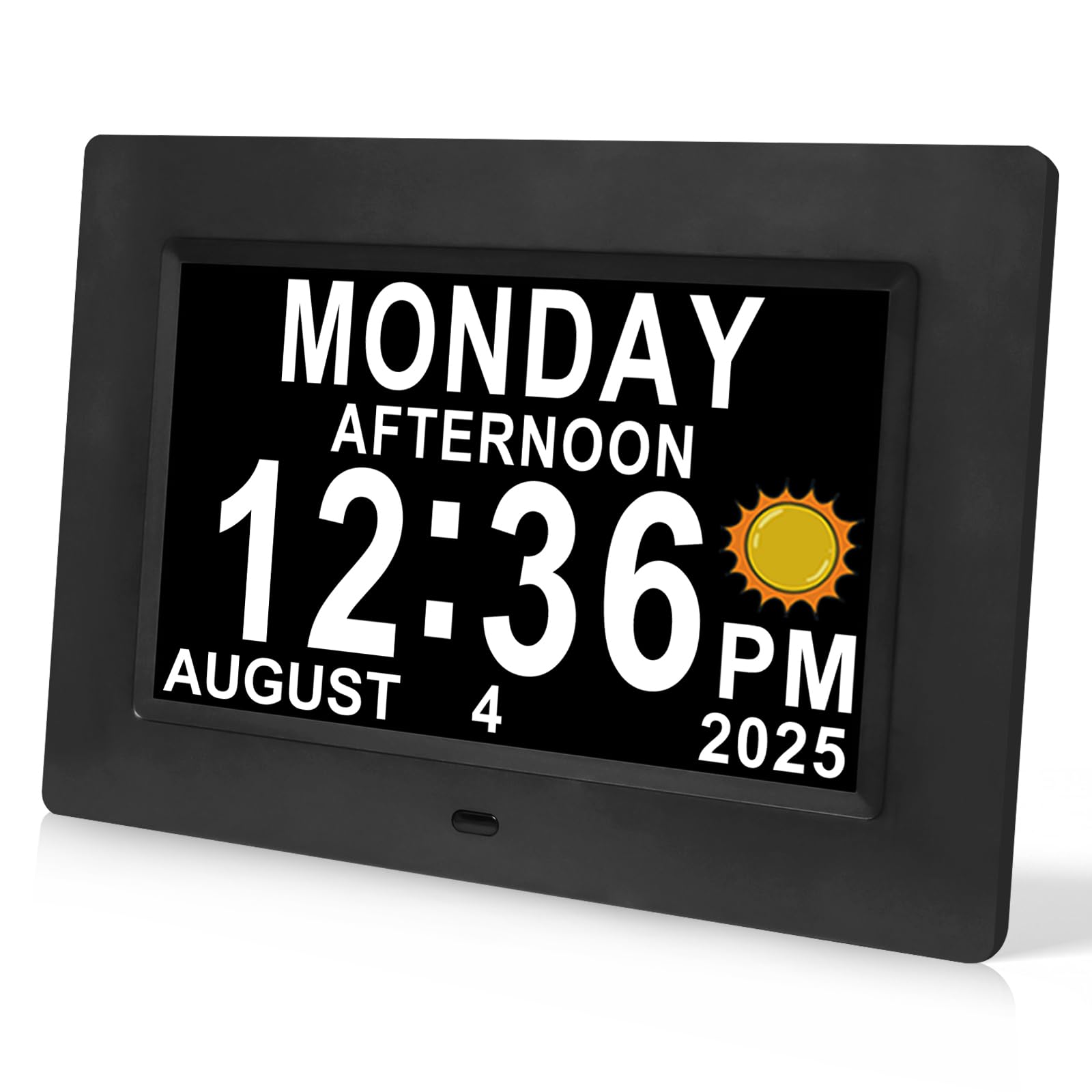 Jaihonda Dementia Clock Digital Calendar Clocks with Days Dates and Time of Day for Elderly with Sun/Moon Icons+15 Alarms+5 Level dimming Digital Clock for Seniors
