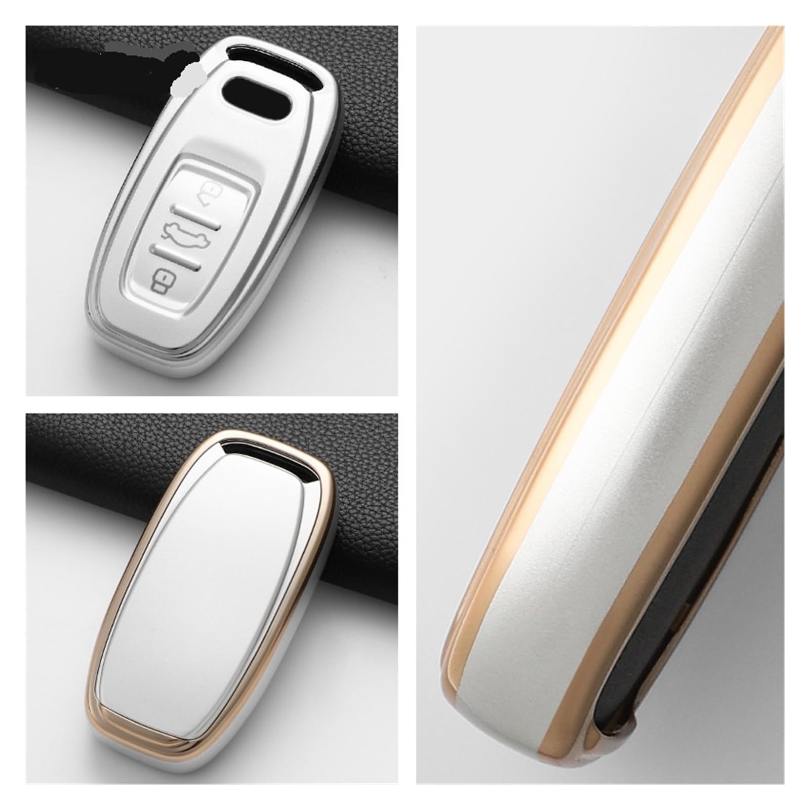 Etui na klucze Powłoka TPU Osłona pilota do Audi A1 A3 A4 A5 A6 Q5 Q7 R8 TT | Ultracienkie etui na klucze z TPU, precyzyjne wycięcia, pełna ochrona, łatwy montaż zatrzaskowy(Type6)