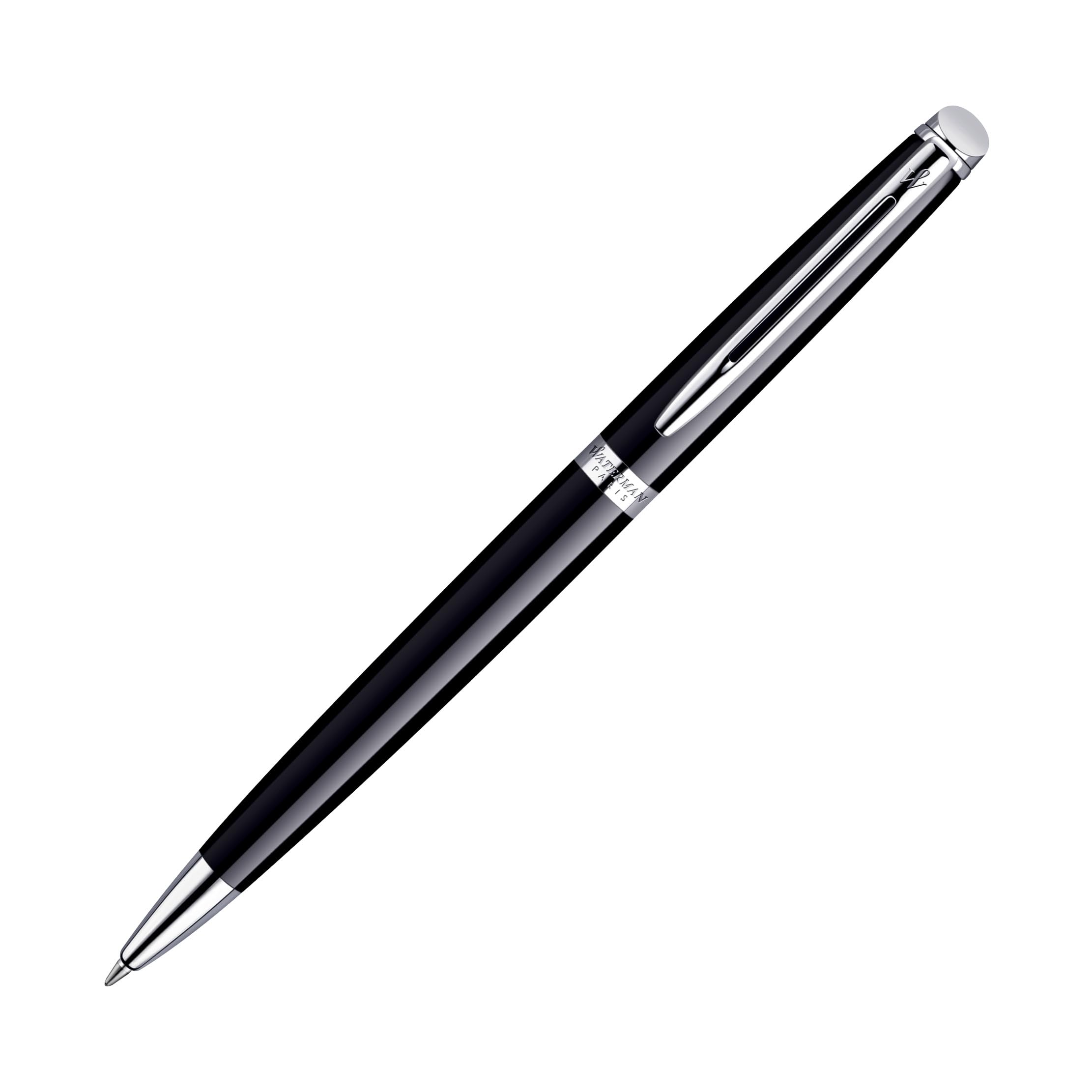 Waterman Hémisphère Kugelschreiber mit Gravur – Personalisiertes Luxus-Schreibgerät – Elegantes Geschenk für Damen und Herren – Blaue Tinte (LACK SCHWARZ C.C.)