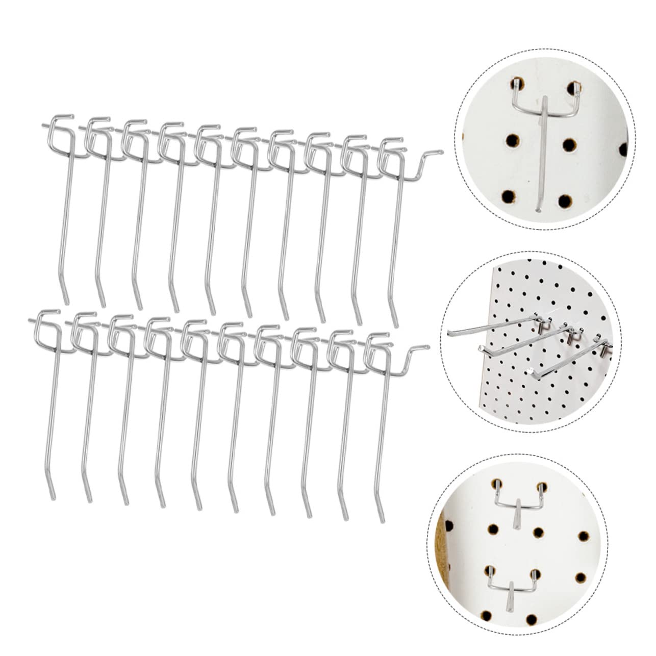 HEALLILY Tool Hooks for Pegboard 20 Pack Heavy Duty Iron Hooks Garage Organization Wall Storage