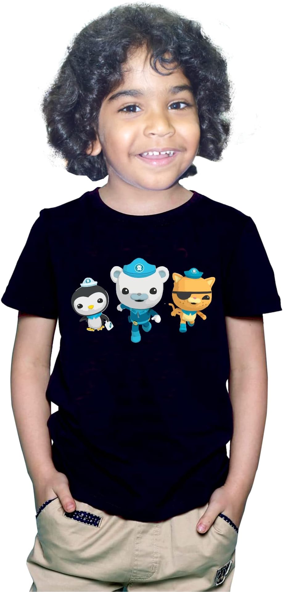 FMstylesOctonauts Crew Kids Black Round Neck Tshirt