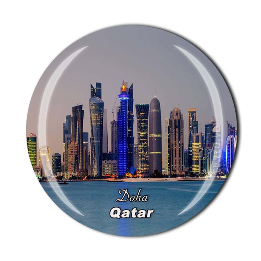 Timefly Doha Qatar Fridge Magnet Crystal Tourist Souvenir Gift Collection Refrigerator Magnetic Sticker