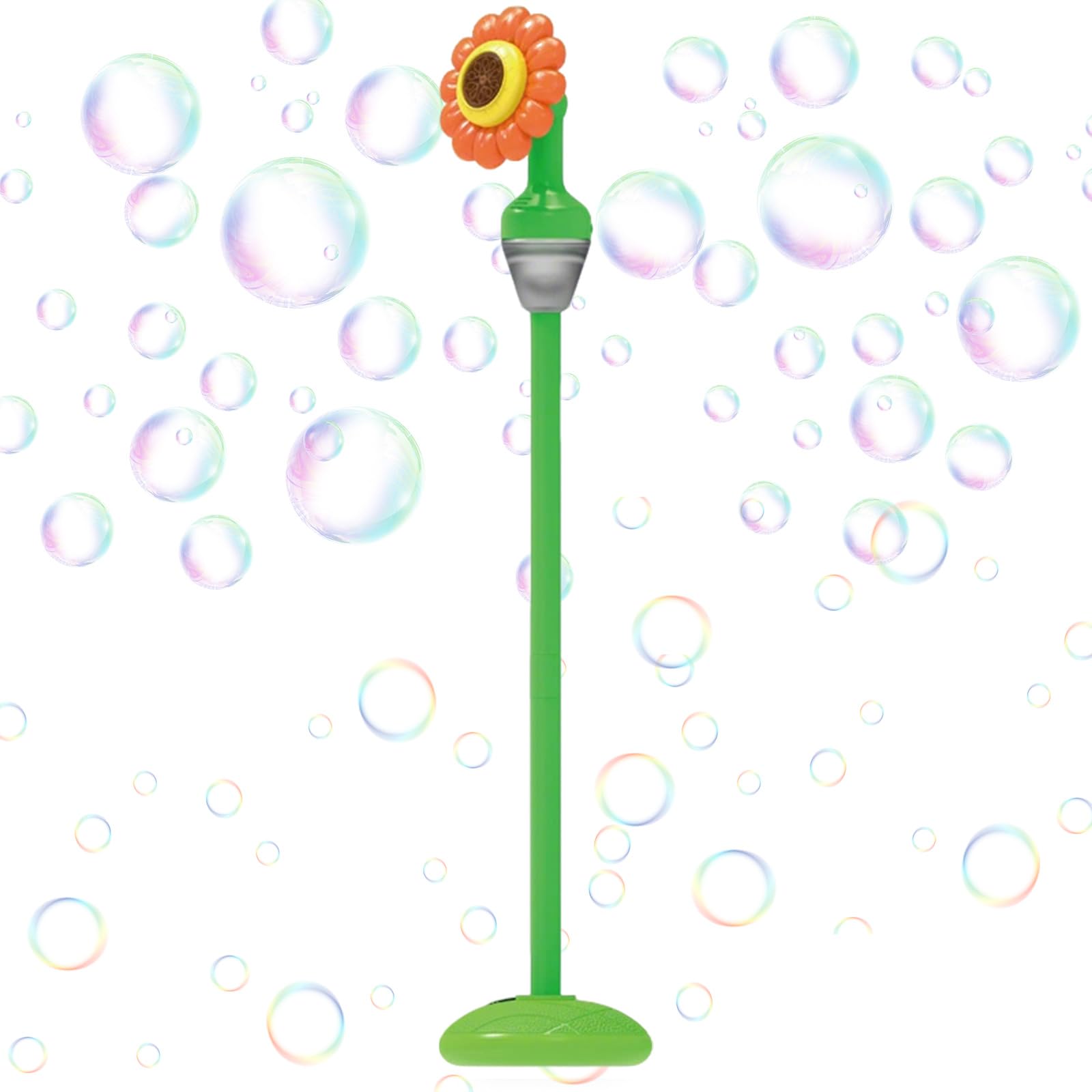 Automatic Bubble Machine for Kids, 2026 New Standing Sunflower Bubble Blower with Lights & Music, Adjustable Height Bubble Maker, Bubble Machine for Parties Birthday Wedding Outdoor (B)