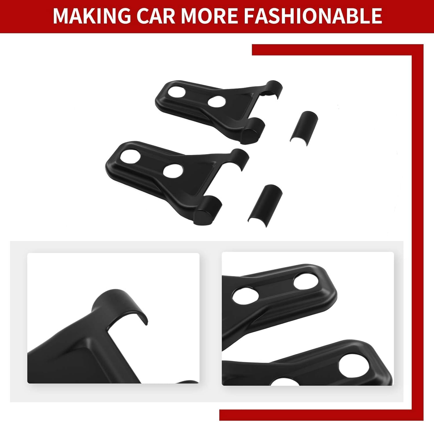 Hood Hinge Cover Decoration Trim Exterior Cover Kit Fit for 2018-2025 Jeep Wrangler JL JLU & Gladiator JT(Matte Black)