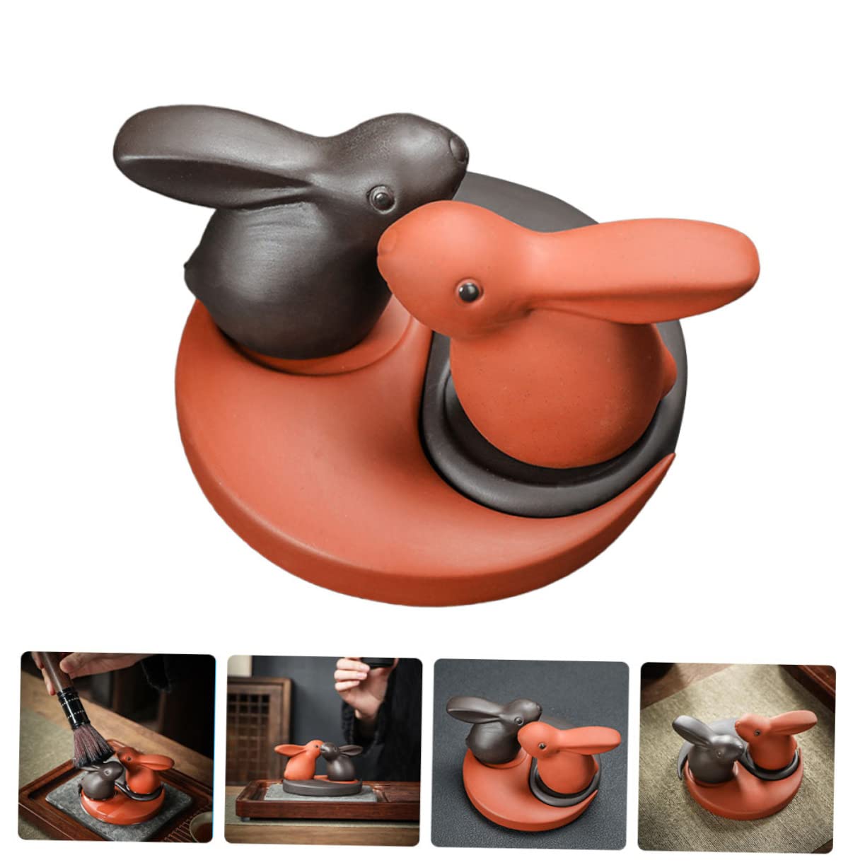 ABOOFAN 2 Sätze Häschenverzierung Mama Überraschung Vintage- Mini-frösche Kaninchen Kinderspielzeug Wohnaccessoires Süßes Stationäres Fuchs Figuren Abziehbilder Frosch Ton