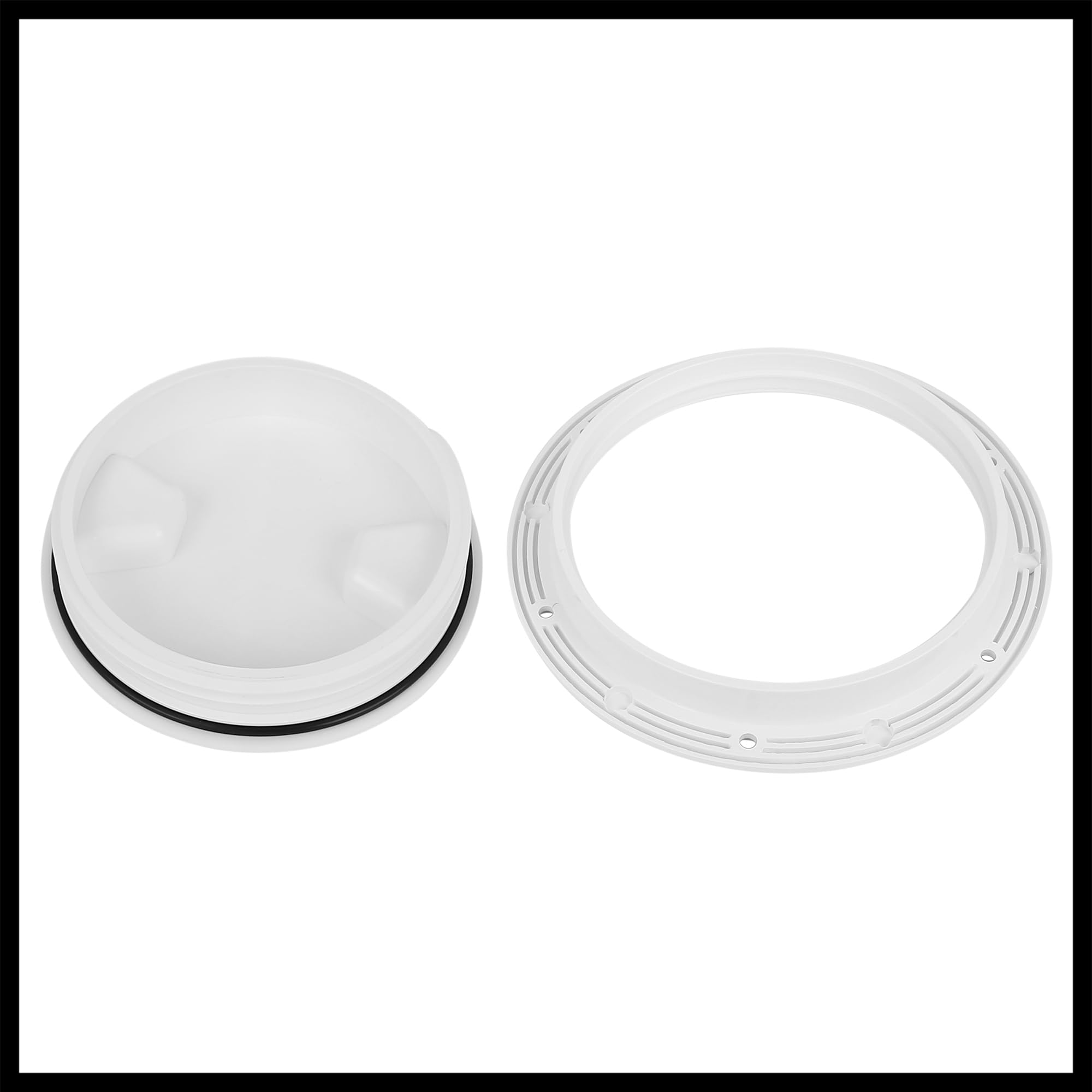 Hihaha 4" Boat White Circular Inspection Hatch Deck with Detachable Cover Durable Material - Image 4