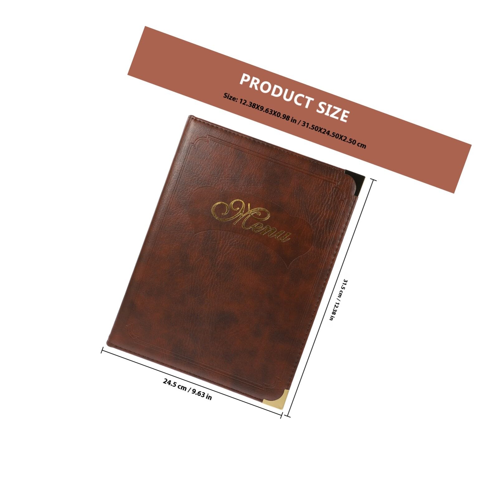Carpeta Porta Menú de Piel Restaurante y Bar Cubierta Protectora Resistente Diseño Práctico y Multifuncional para Uso Comidas y Pedidos