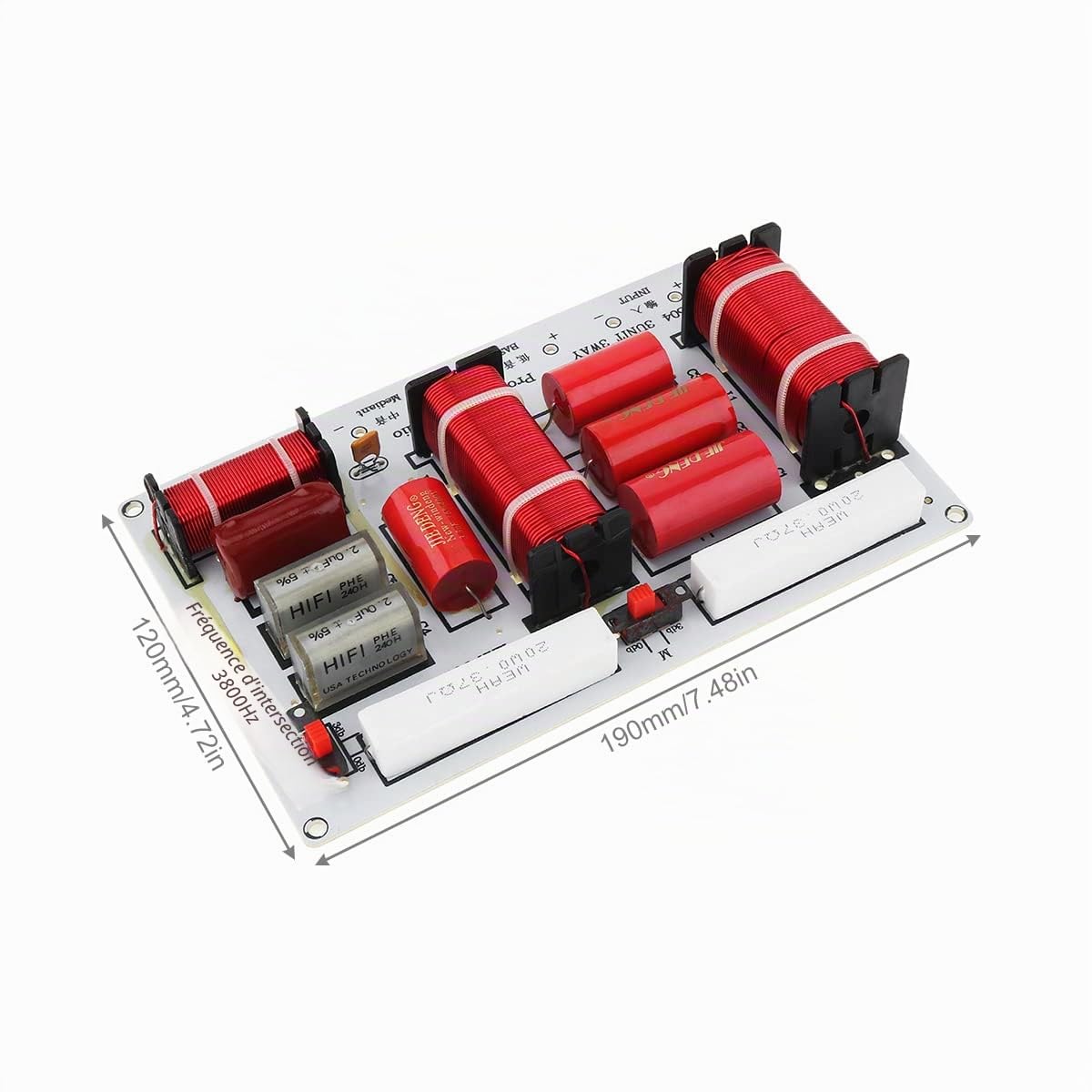 3 haut-parleurs croisés, 350 W 3 voies 3 haut-parleurs HiFi Home Speaker Séparateur de fréquence audio