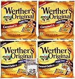 Werthers Sugar Free Hard Candy - 2 Bags Each Flavor | Original Hard Candy and Caramel Coffee Hard Ca
