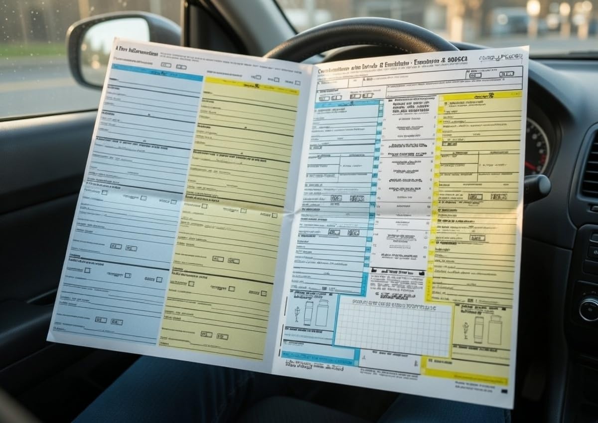 Modulo CID-CAI Constatazione Amichevole Incidente 3 Pezzi Assicurazione Auto Blu