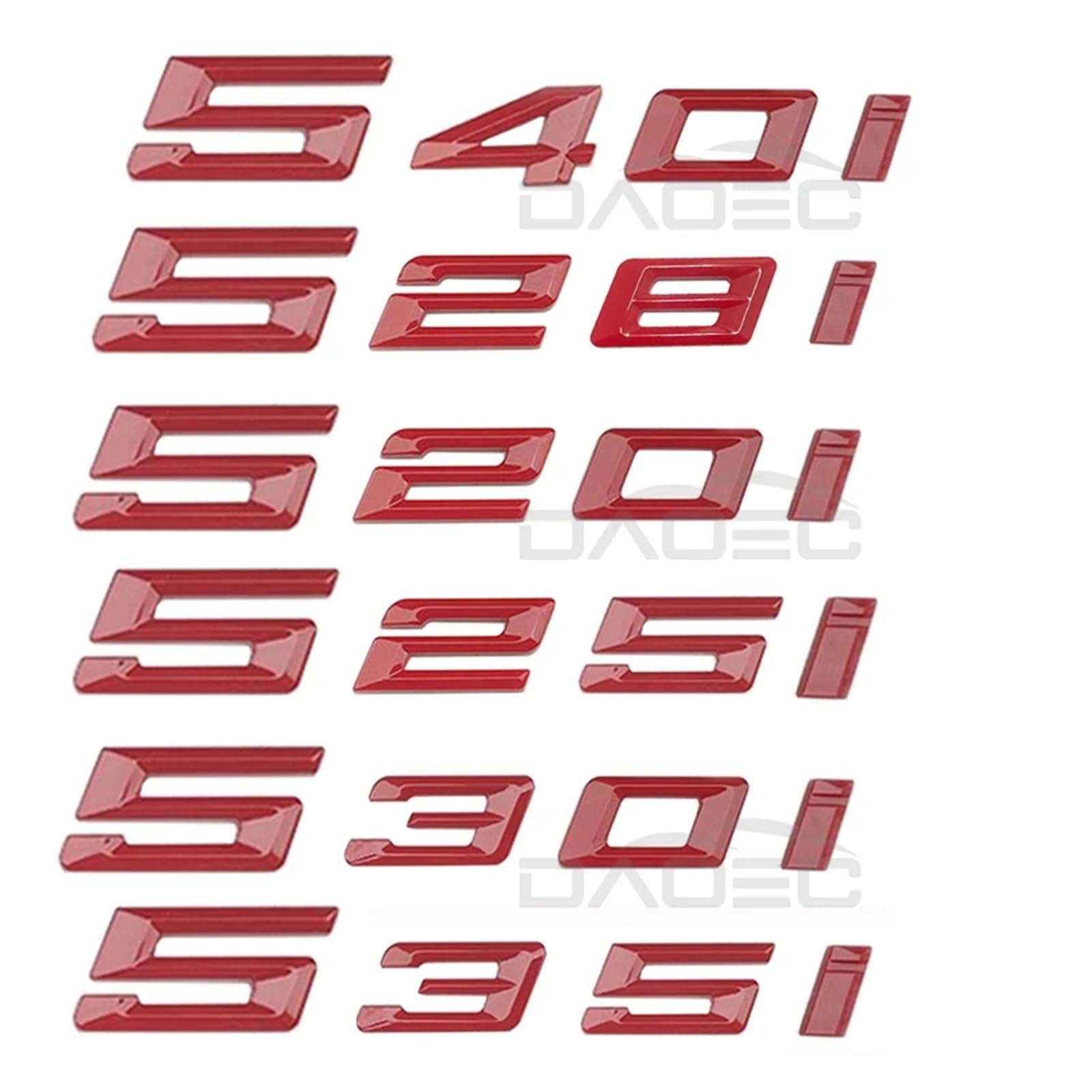 Auto-Kofferraum-Wörter-Abzeichen-Emblem-Aufkleber-Aufkleber for 520i 525i 528i 530i 535i 540i G30 G31 G60 G61 2024 2025(Gloss Black,520i)