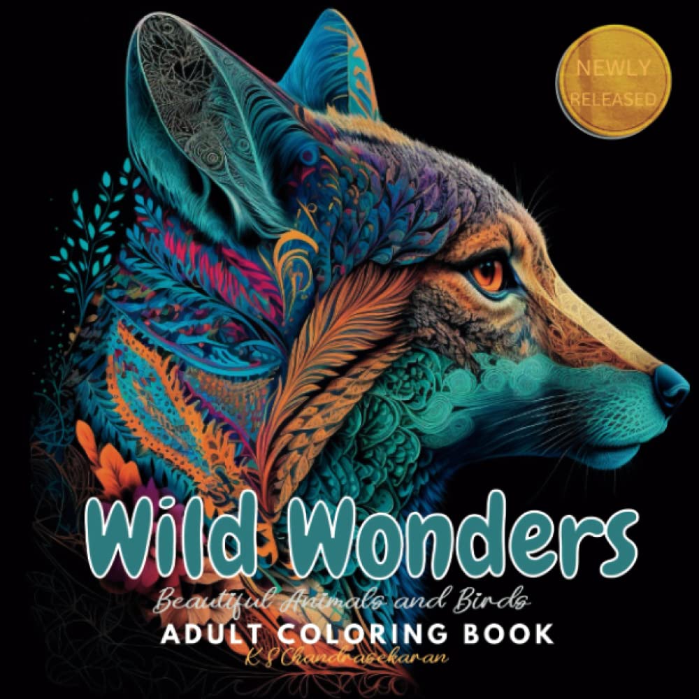 Wild Wonders: Adult Coloring Book, Beautiful Animals and Birds in Detailed Designs, Large Size