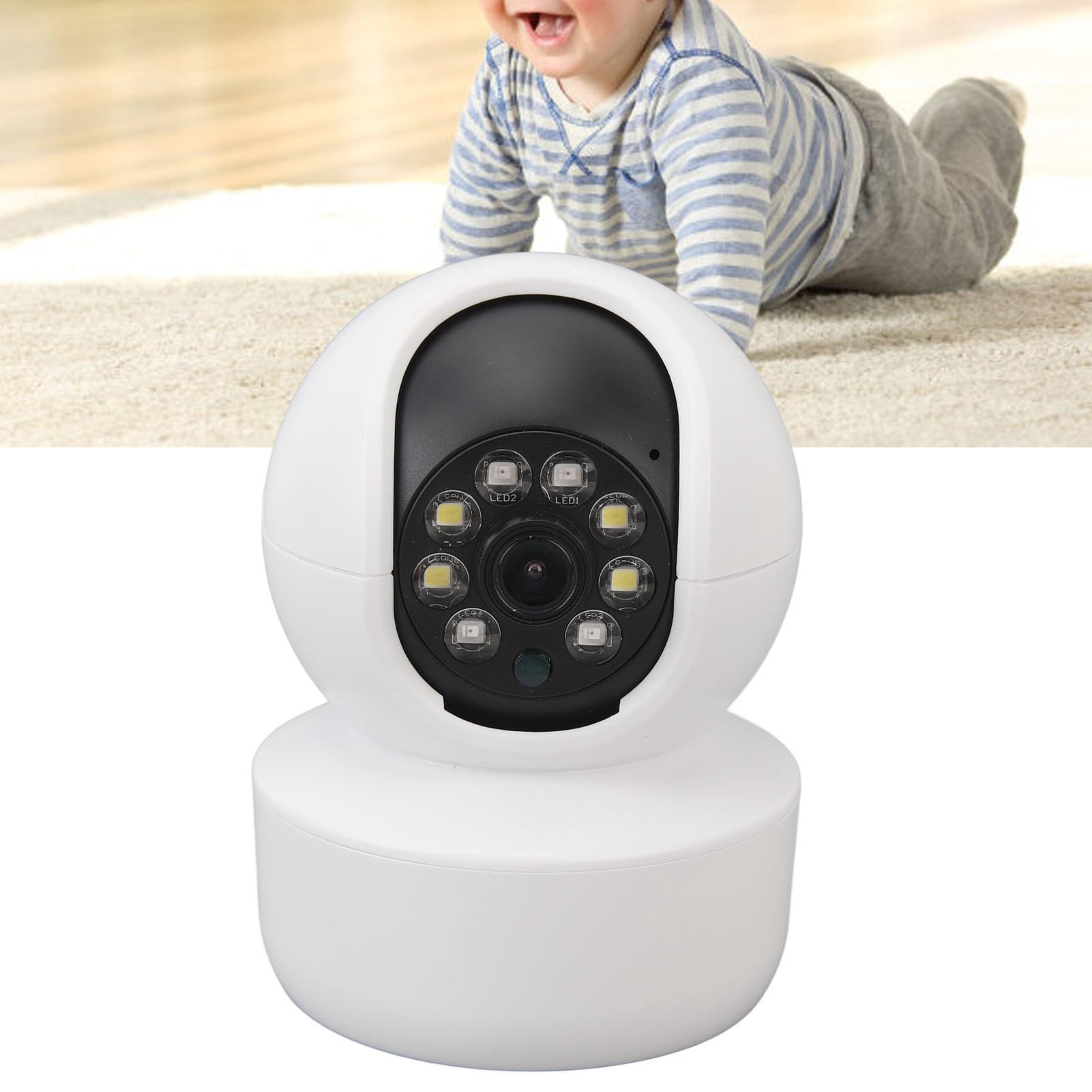 CINMOORE Telecamera Interna 3K Con Visione Notturna E Audio Bidirezionale – Baby Monitor, Telecamera Animali, WiFi 5GHz - 3