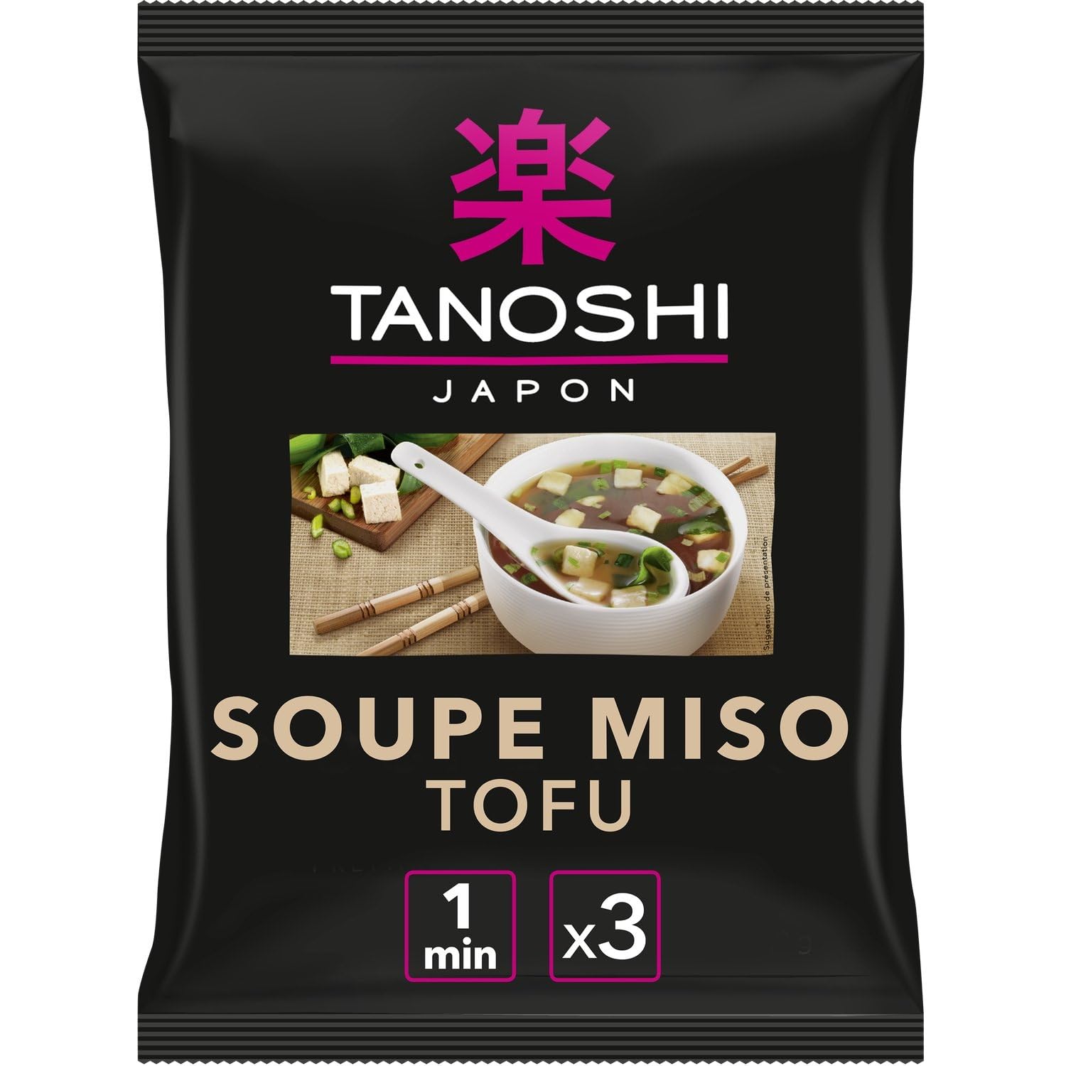TANOSHI – Soupe Miso Instantanée au Tofu, Saveur Authentique et Texture Douce (Sachet 60,9g) - Le lot de 4