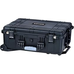 Funda Impermeable Llave Coche MEIJIA Funda Impermeable de Seguridad con asa retráctil y Ruedas giratorias, Inserto de Espuma, Color Negro Elegante, 24.25"x 19.41"x 8.61"