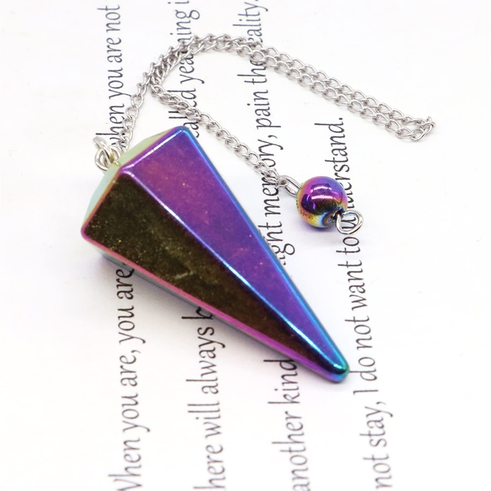 1–20 Stück Naturstein-Pendel, for Wünschelrutengehen, spirituelle Wahrsagerei, Kegel, Kristallquarz-Pendulos, kleine Halskette, Schmuck Voller Textur ( Color : Mix Random Stones , Size : One Size )