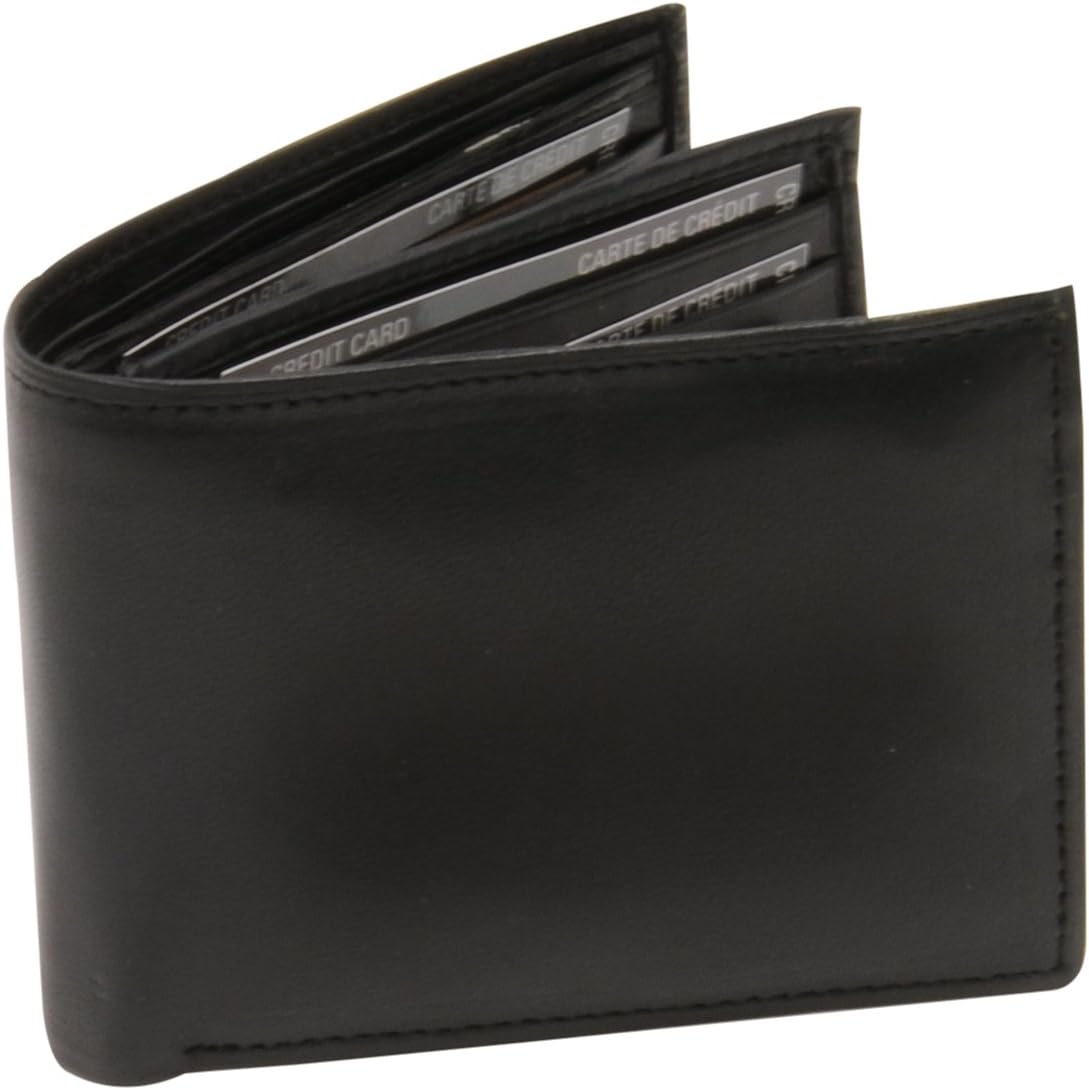 BlackCanyon Outfitters 538BK Black Leather Bi-Fold Wallet