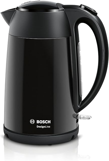 Bosch DesignLine TWK3P423GB Stainless Steel Cordless Kettle, 1.7 Litres, 3000W - Black