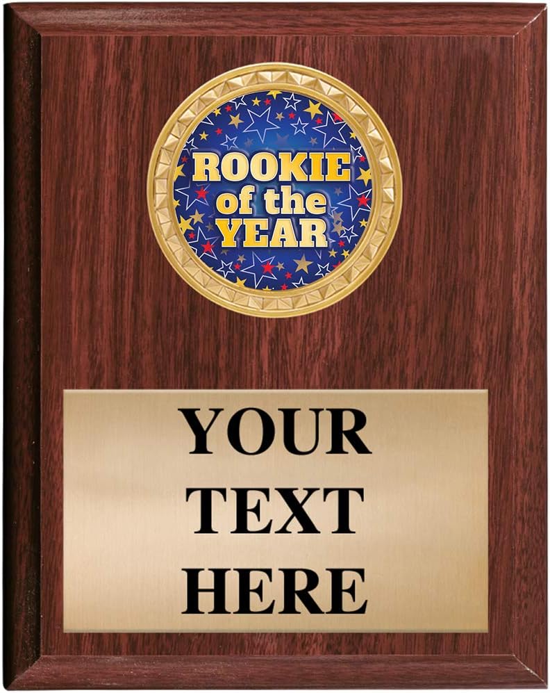 Crown Awards Rookie of The Year Plaques - 5x7 Customized Rookie of The Year Corporate Trophy Plaque Prime