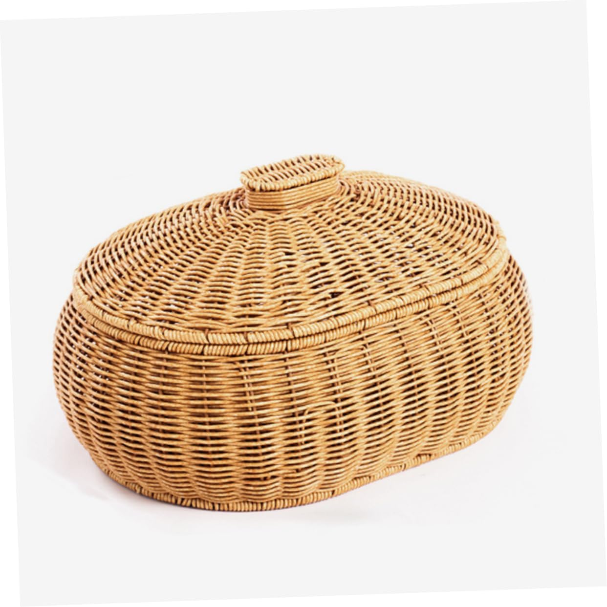Cabilock 1pc Rustic Woven Storage Basket for Kitchen and Home Natural Rattan Container for Fruits Snacks and Bread Decorative Holder Unique Design for Organizing and Displaying
