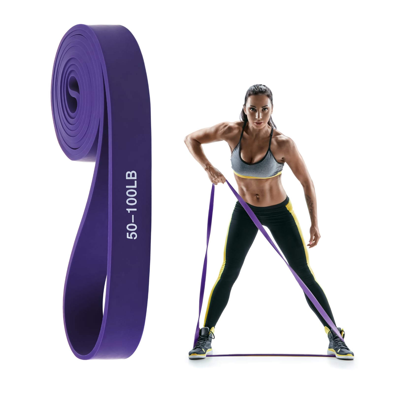 Elastici Fitness, 15-100LB Elastici Palestra, 100% Lattice Elastico Fitness, Elastico Palestra Pilates Yoga Powerlifting Crossfit Uomini Donne