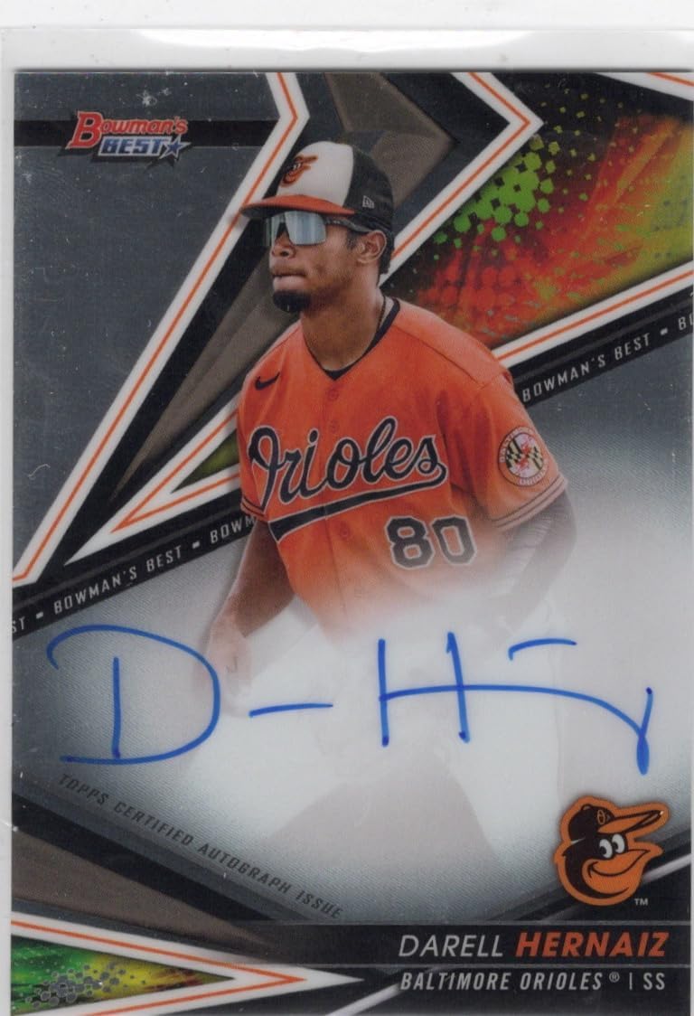 Darell Giovan Hernaiz Autographed Collectible Baseball Card - 2022 Topps Bowman's Best Baseball Card #B22-DHE (Orioles)