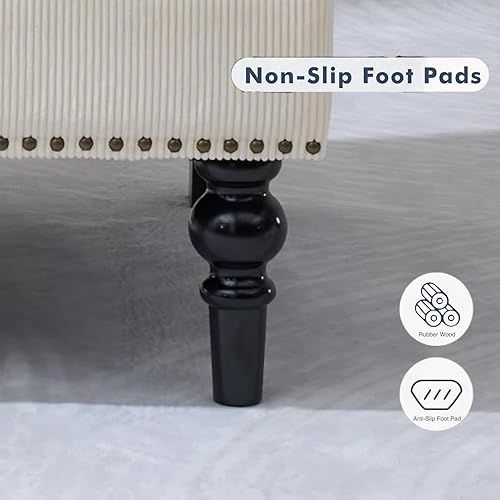 Miniatura 3 de Juego de 2 sillas de club copetudas, silla decorativa tapizada con botones con almohada lumbar, sillas de tela de lino para dormitorio, sala de